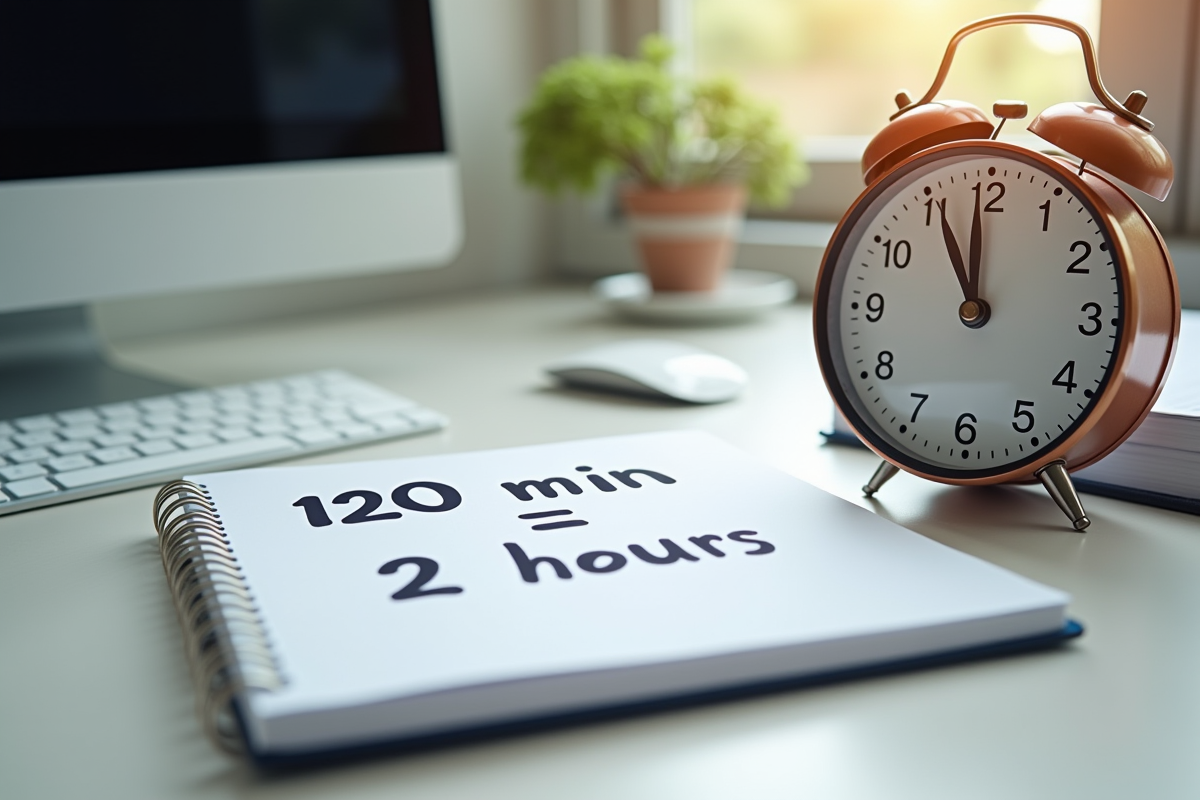 Bureau moderne avec horloge analogique et bloc note