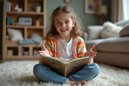 Jeune fille curieuse lisant un livre sur la Grèce antique