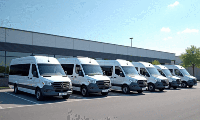Ligne de minibus 15 places d'occasion dans un concessionnaire ensoleille