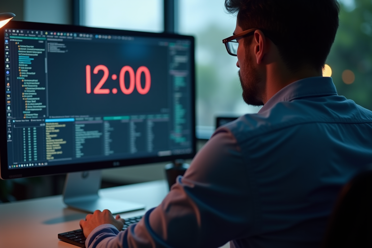Professionnel travaillant avec un minuteur digital à l